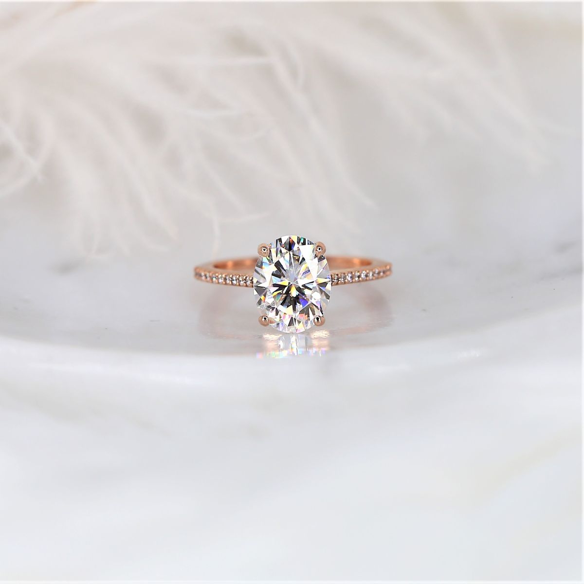 Stunning 3.0 CT Oval Moissanite Engagement Ring with Pave Design 1